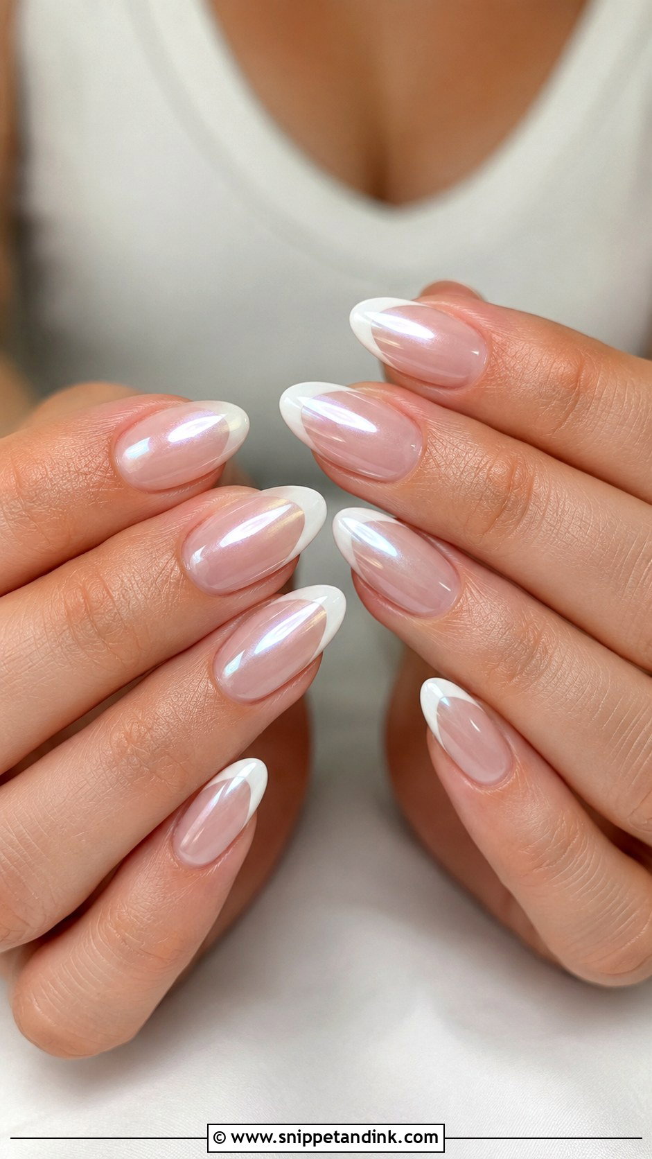 White Chrome French Wedding Nails - Snippet and Ink - 20 Aesthetic Nails for Wedding
