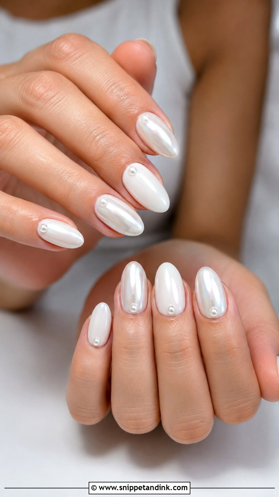 White Chrome Hens Party Nails - Snippet and Ink - 20 Hens Party Nails