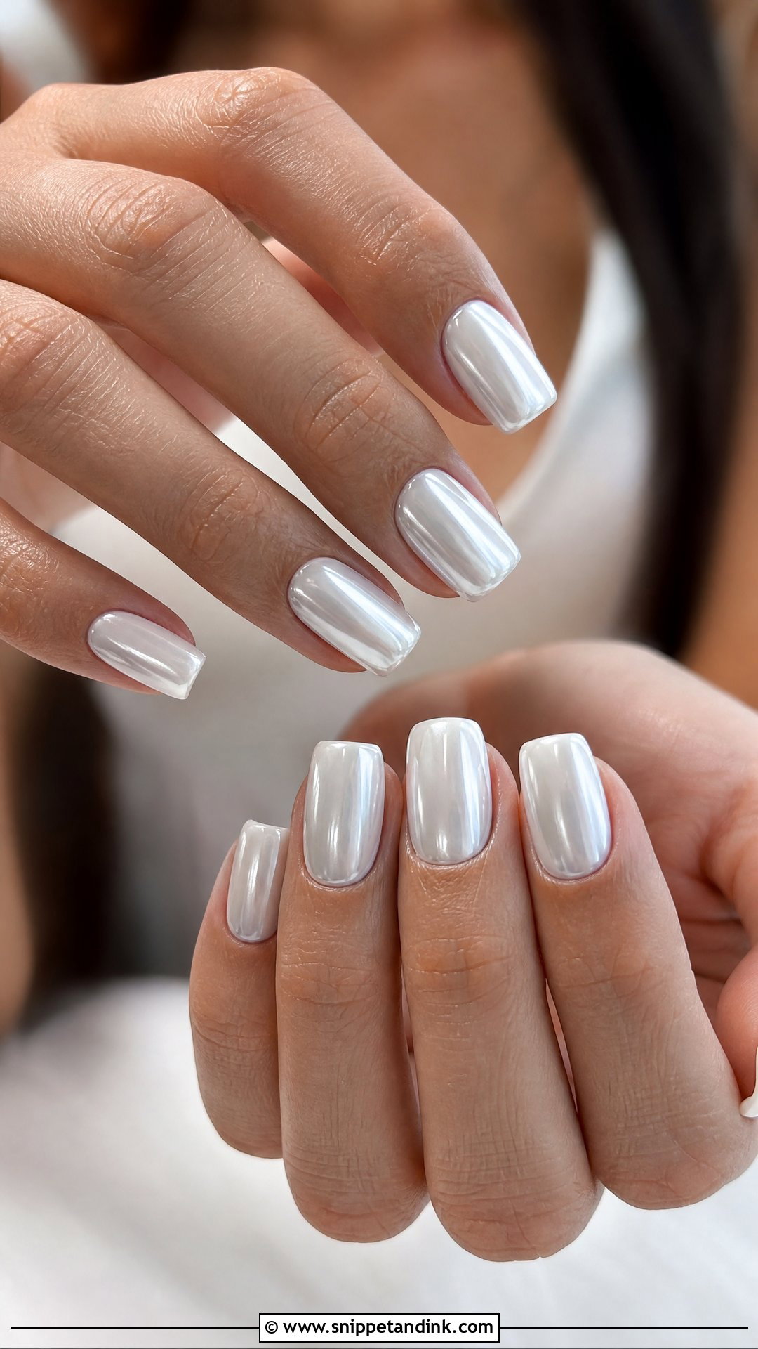 White Chrome Marriage Nails - Snippet and Ink - 25 Nails for Marriage