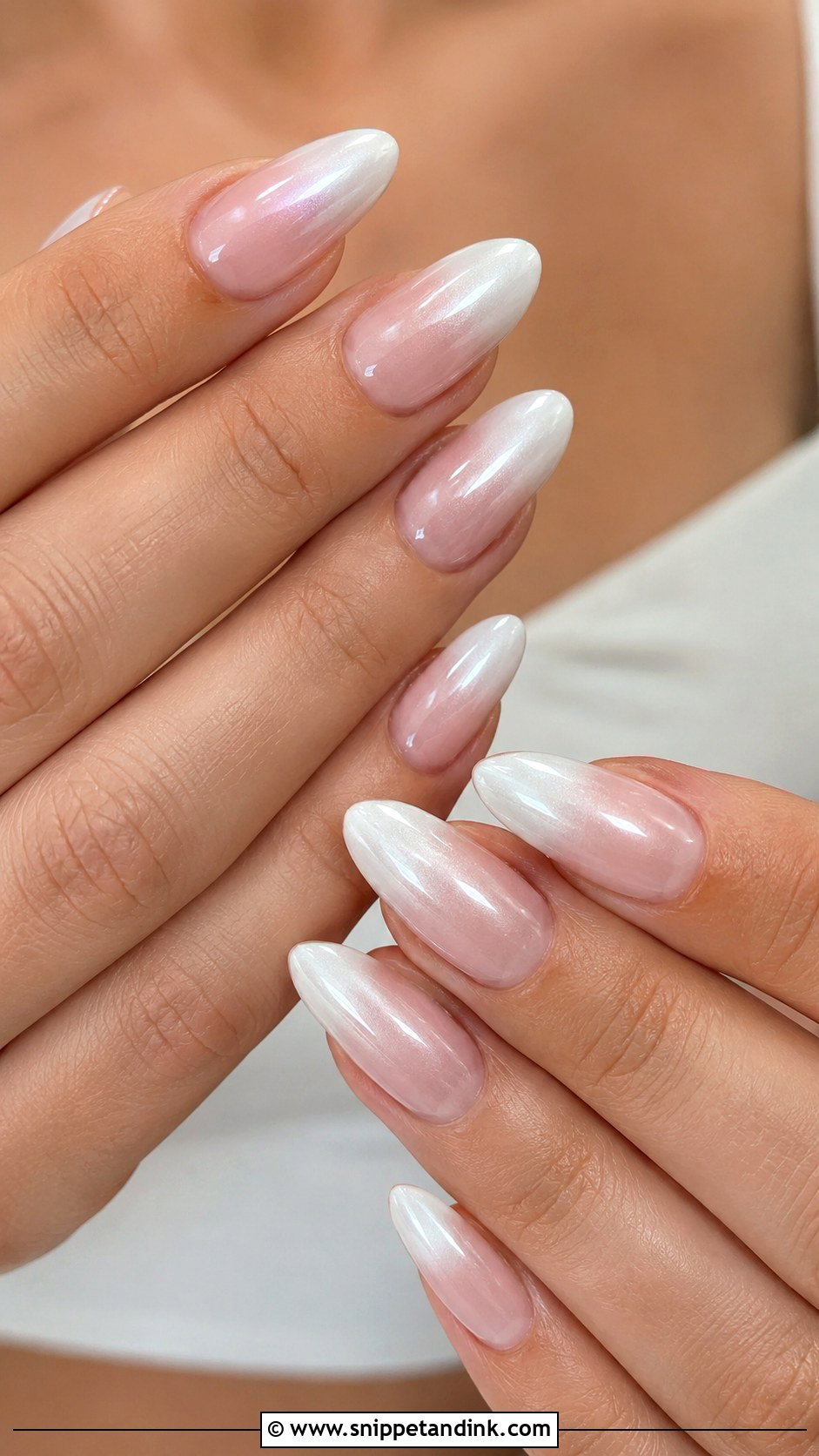 White Chrome Ombre Bridal Nails - Snippet and Ink - 20 Bridal Chrome Nails