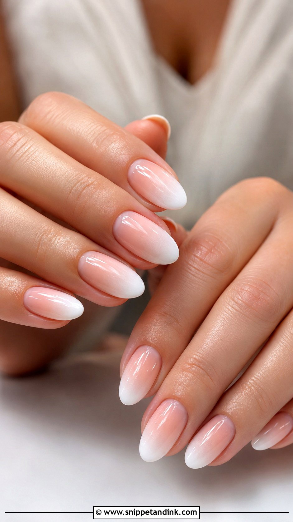 White Chrome Oval Wedding Nails - Snippet and Ink - 20 Oval Wedding Nails