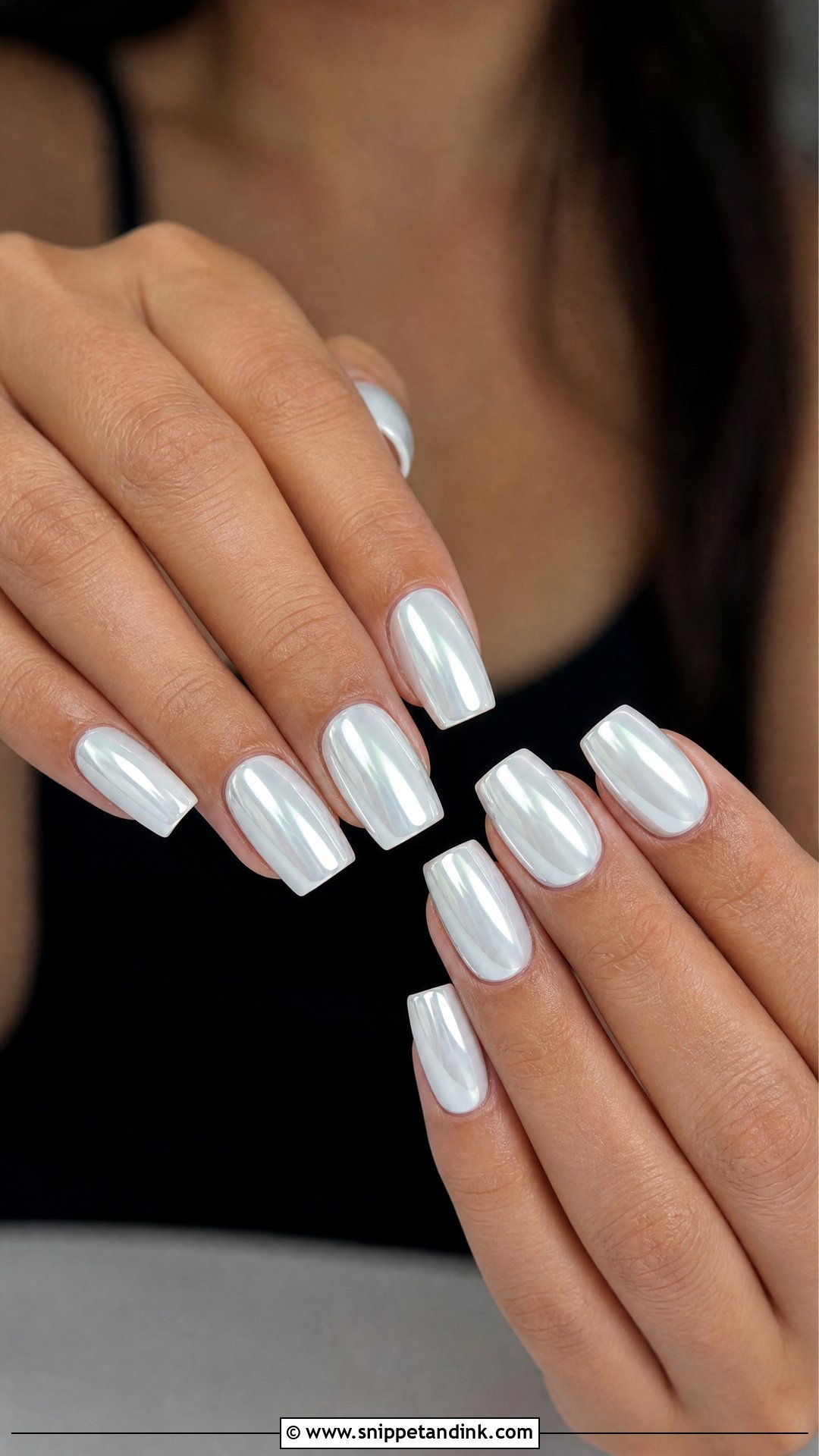 White Chrome Proposal Nails - Snippet and Ink - 25 Nails for Proposal