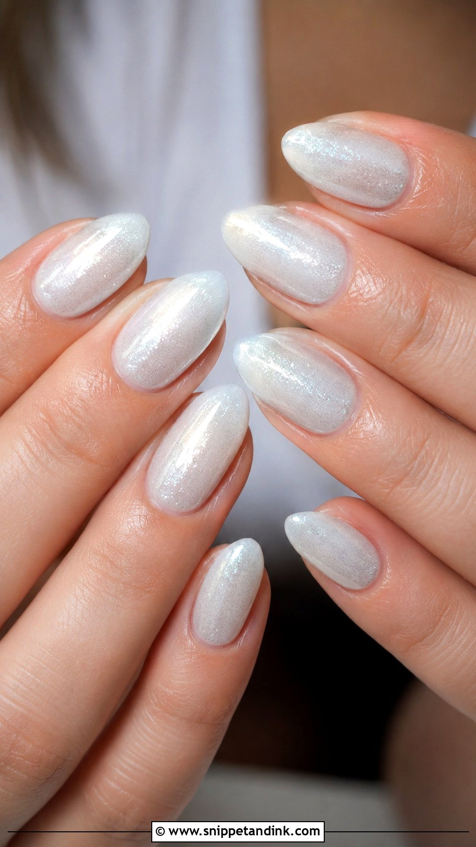 White Chrome Sparkle Wedding Nails - Snippet and Ink - 20 Sparkle Wedding Nails