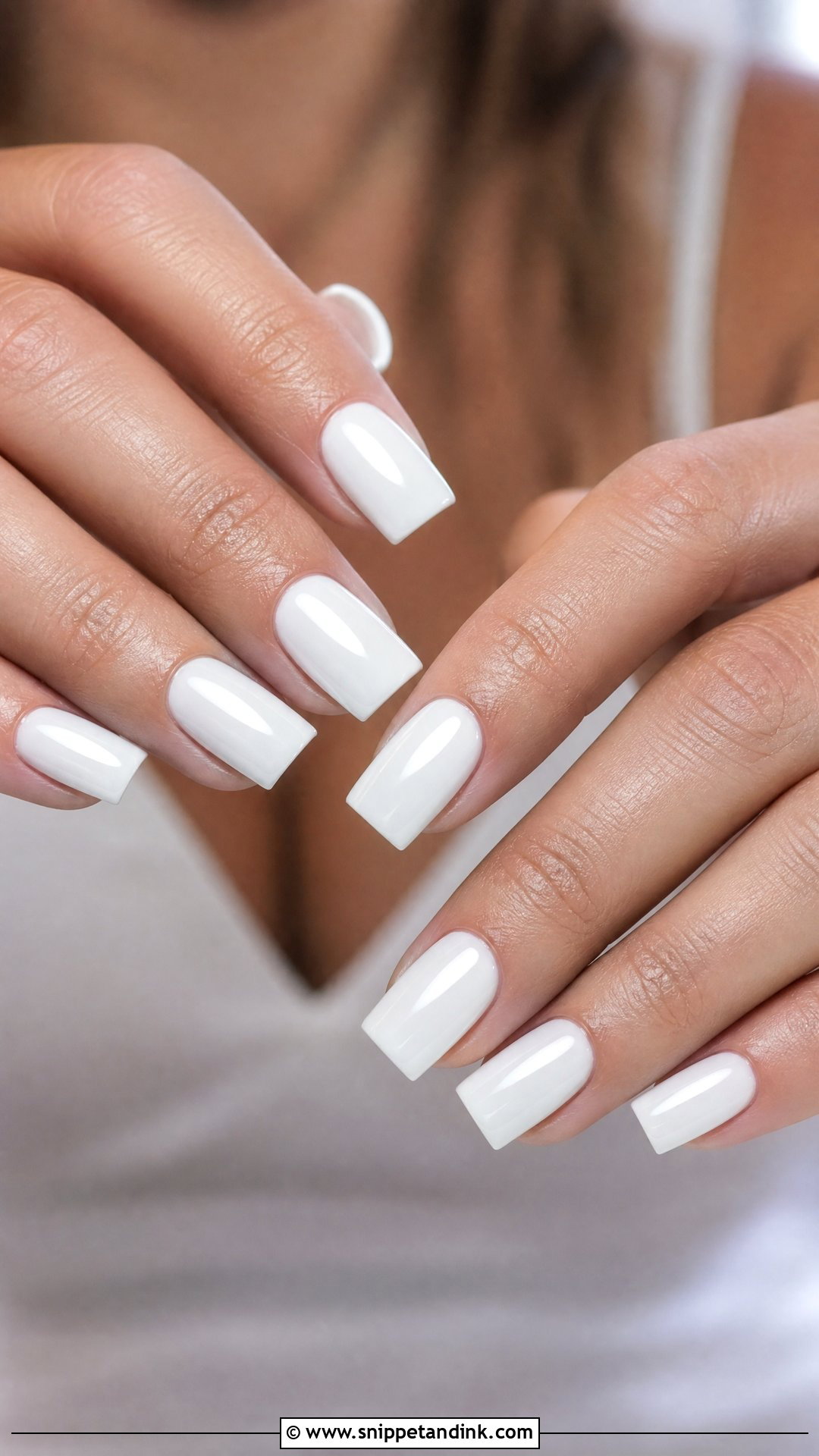 White Chrome Square Bridal Nails - Snippet and Ink - 25 Square Bridal Nails