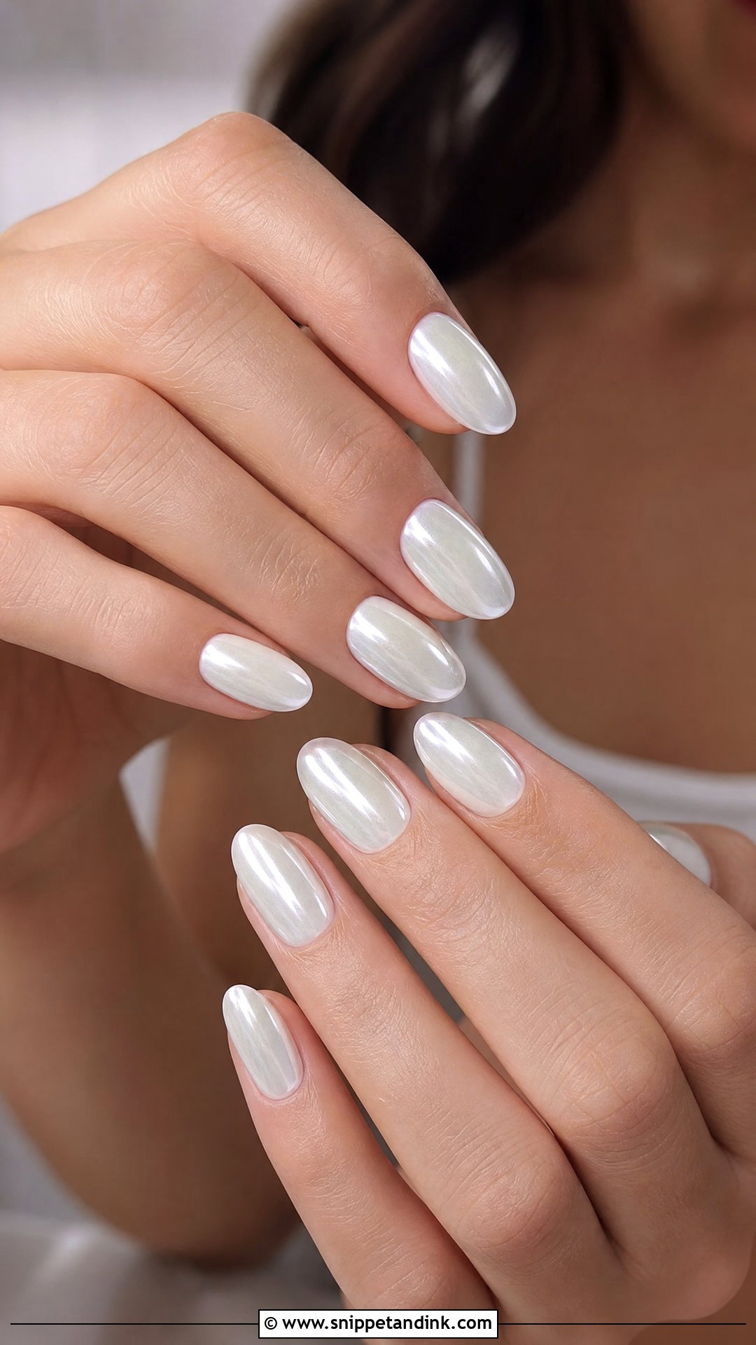 White Chrome Wedding Gel Nails - Snippet and Ink - 25 Wedding Gel Nails