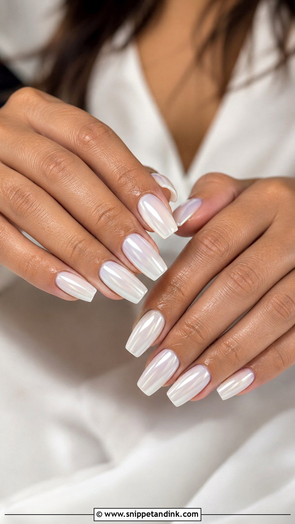 White Chrome Wedding Gel Nails - Snippet and Ink - 20 Wedding Gel Nails Brides