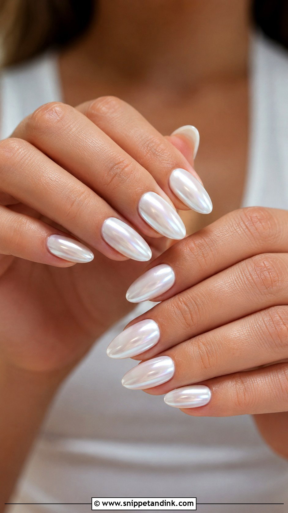 White Chrome Wedding Nail Extensions - Snippet and Ink - 20 Wedding Nail Extensions Ideas