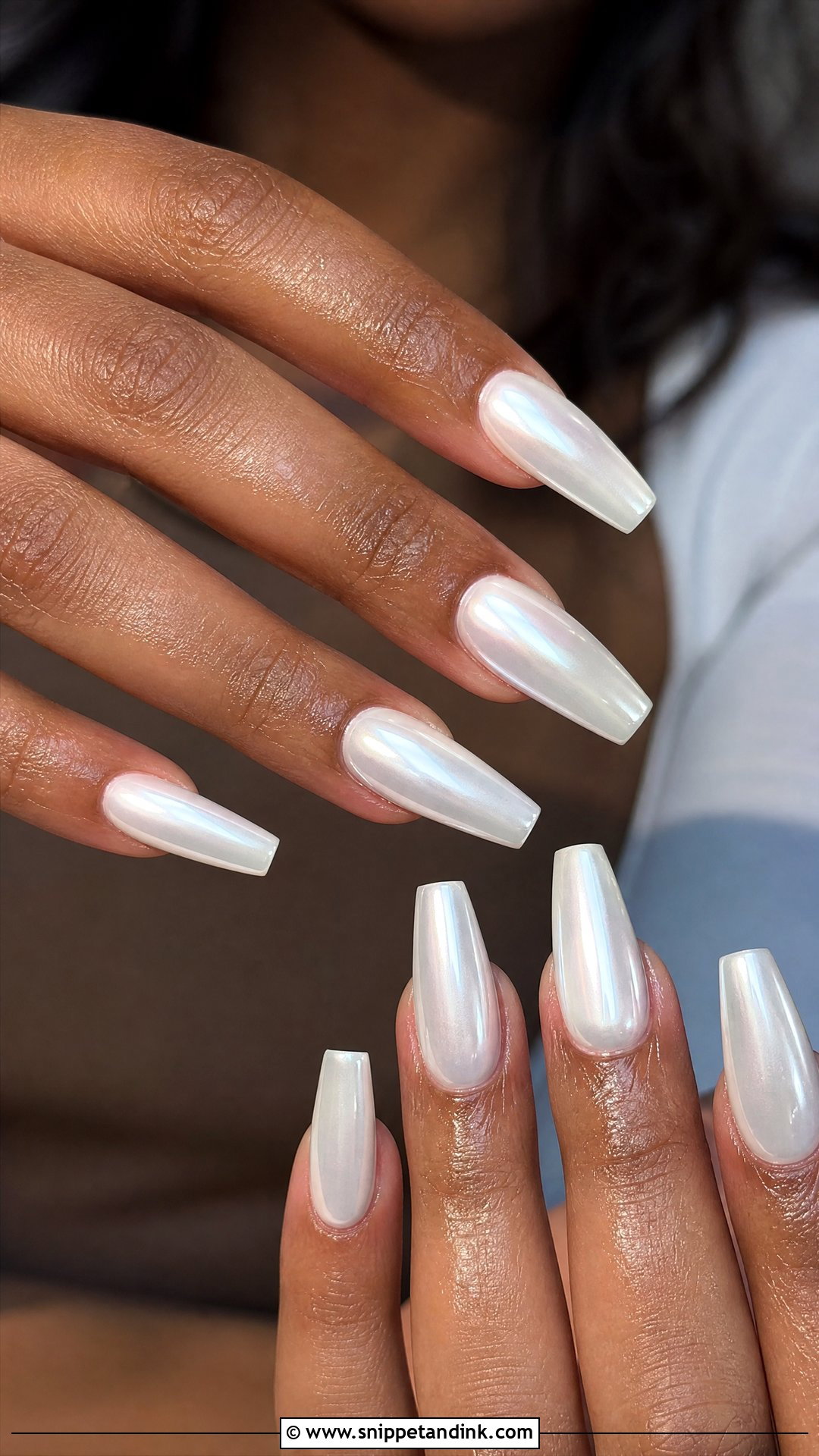 White Chrome Wedding Nail Extensions - Snippet and Ink - 25 Nail Extension Designs for Wedding