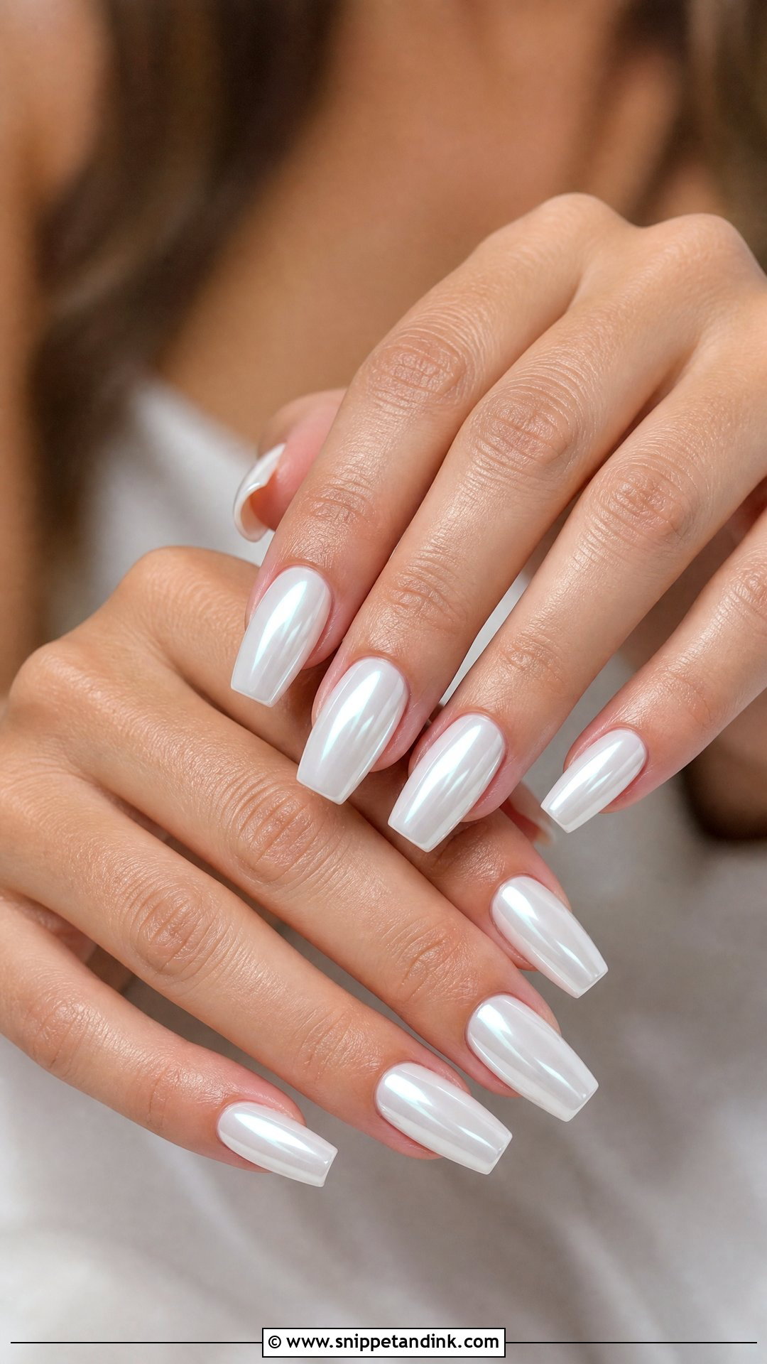 White Chrome Wedding Nail Extensions - Snippet and Ink - 20 Nail Extensions for Wedding Ideas