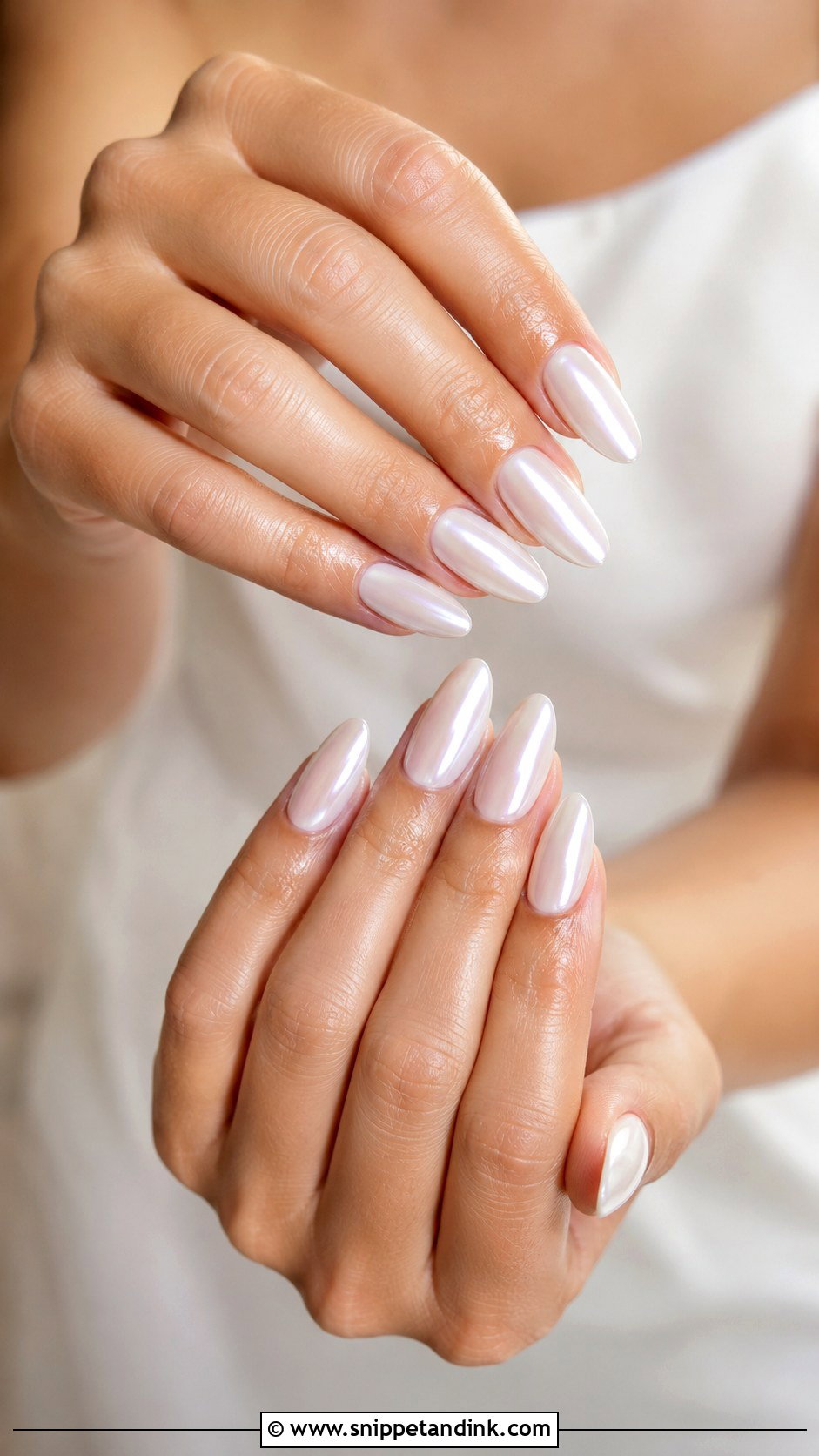 White Chrome Wedding Nails - Snippet and Ink - 20 White Nails for Wedding