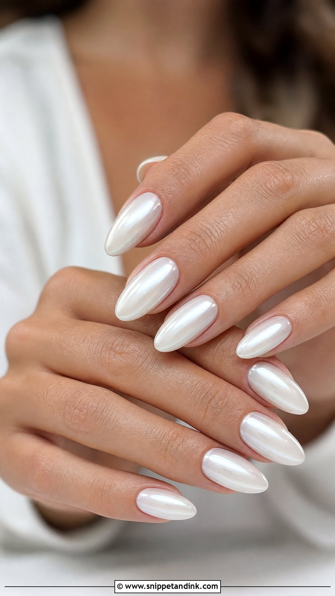 White Chrome Wedding Nails - Snippet and Ink - 25 Best Wedding Nails