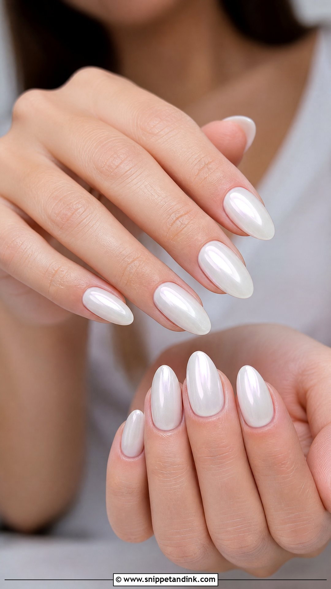 White Chrome Wedding Nails - Snippet and Ink - 25 Elegant White Wedding Nail Art Ideas