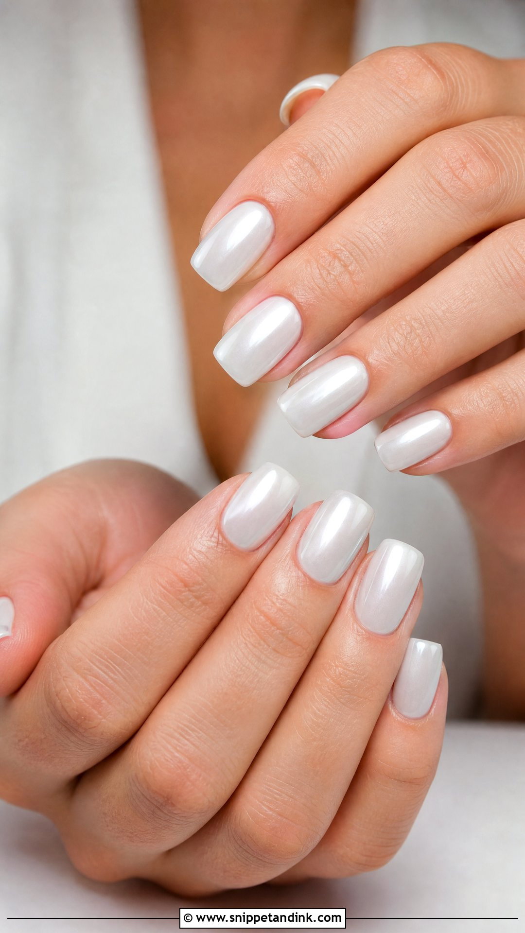 White Chrome Wedding Nails - Snippet and Ink - 25 Elegant Wedding Nails