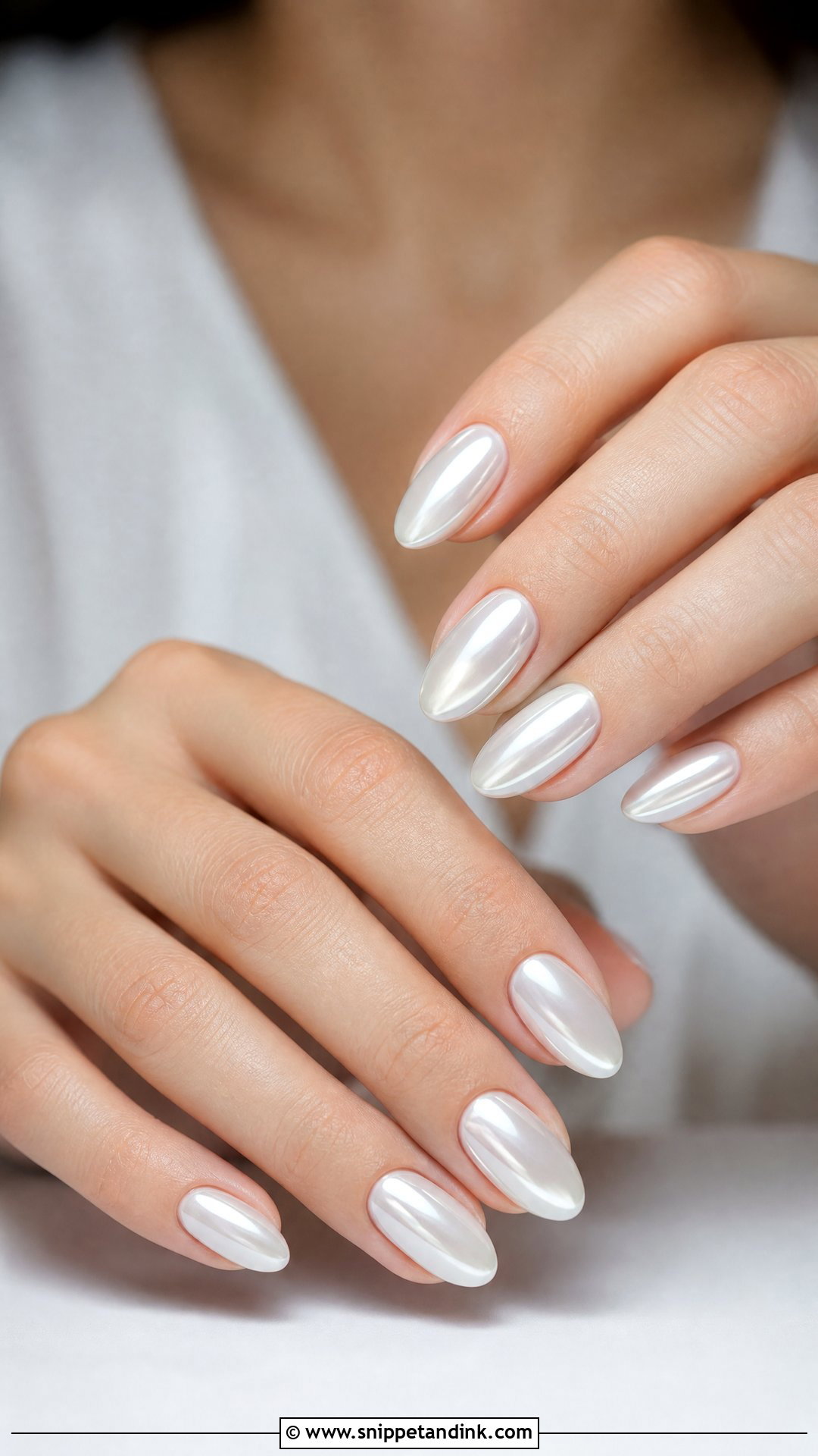 White Chrome Wedding Nails - Snippet and Ink - 25 Nails Design for Wedding