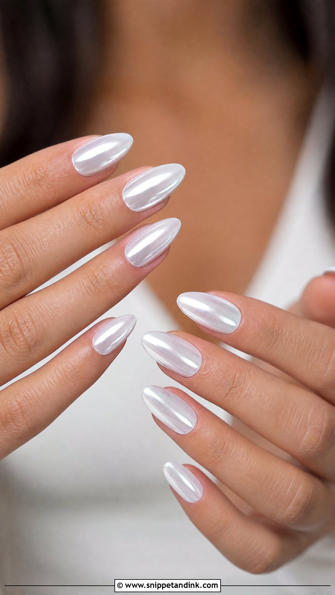 White Chrome Wedding Nails - Snippet and Ink - 25 Nails for a Wedding