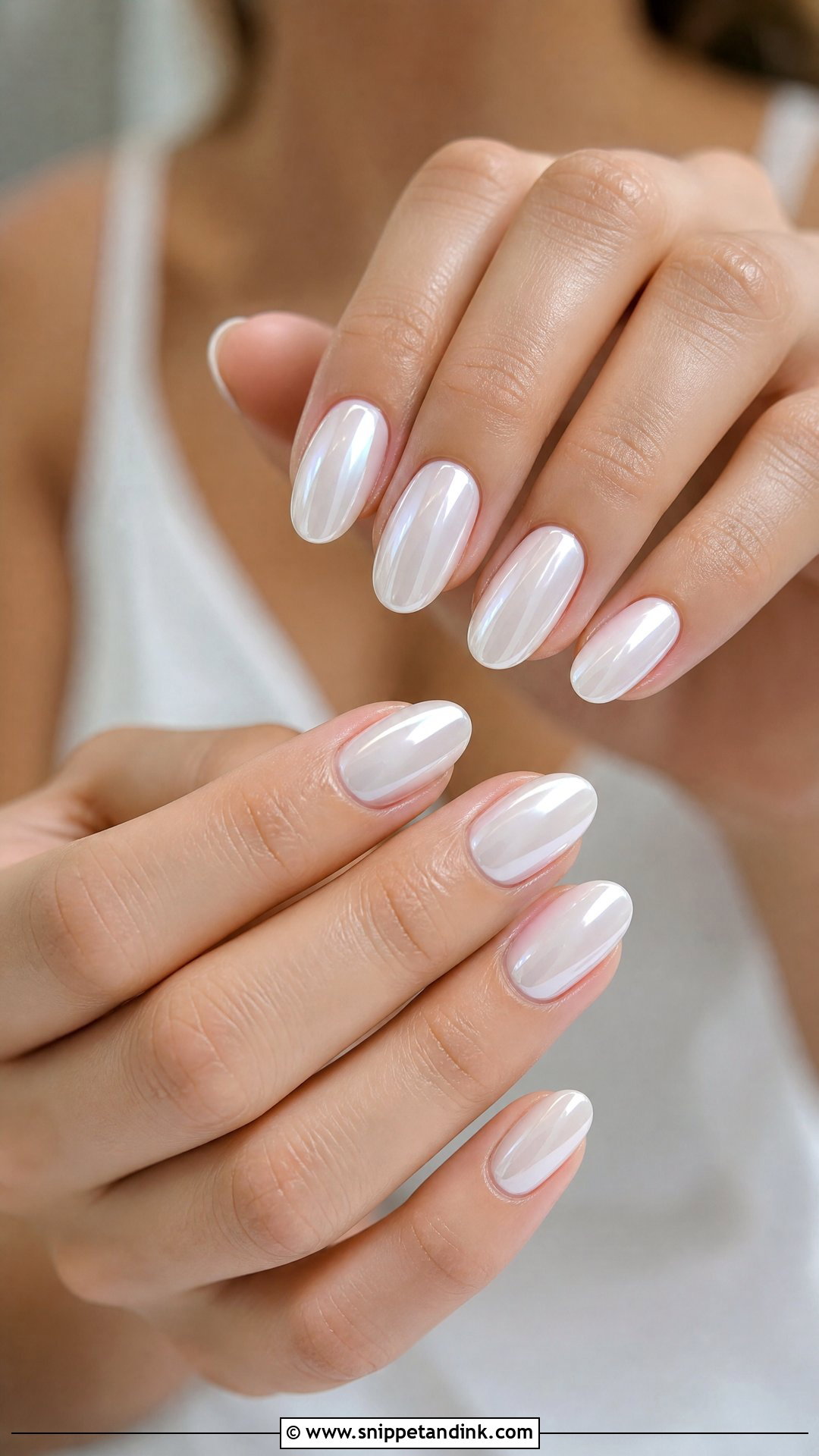 White Chrome Wedding Nails - Snippet and Ink - 25 Simple Wedding Nail Art Ideas