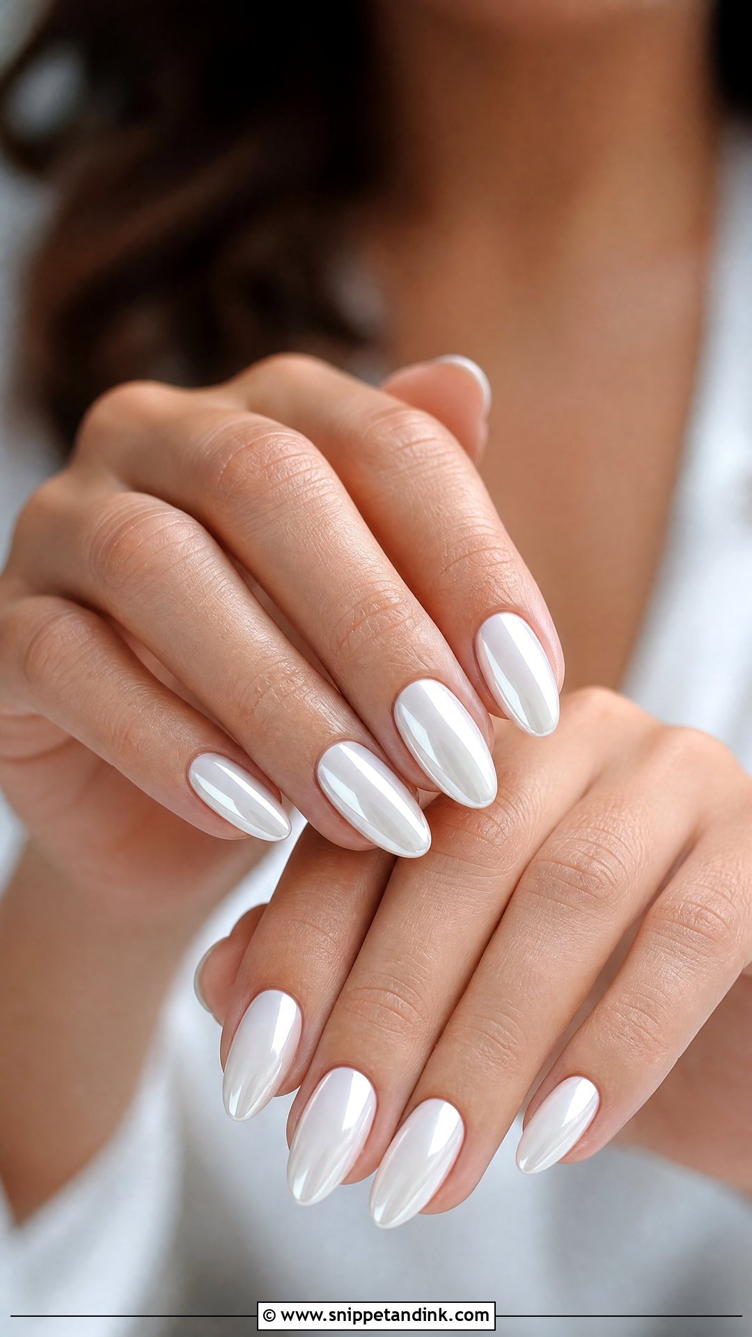 White Chrome Wedding Nails - Snippet and Ink - 25 Trendy Wedding Nails