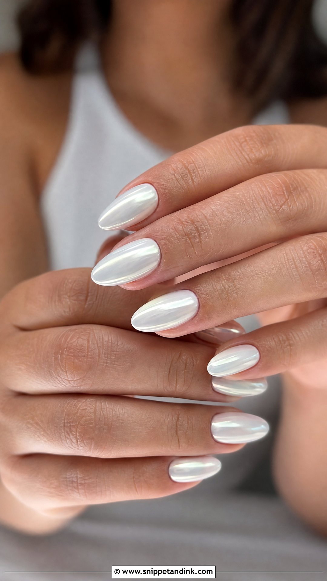 White Chrome Wedding Nails - Snippet and Ink - 25 Wedding Nails Inspiration