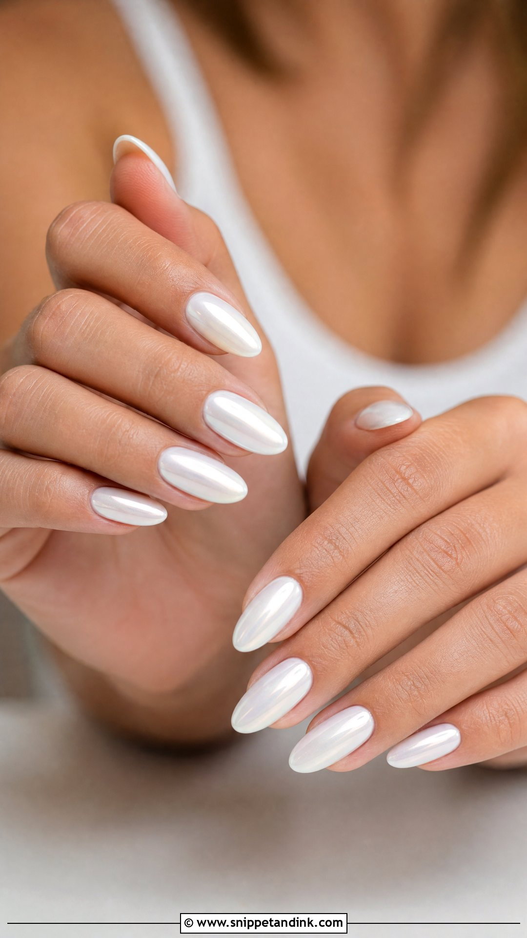 White Chrome Wedding Nails - Snippet and Ink - 25 Wedding Party Nails