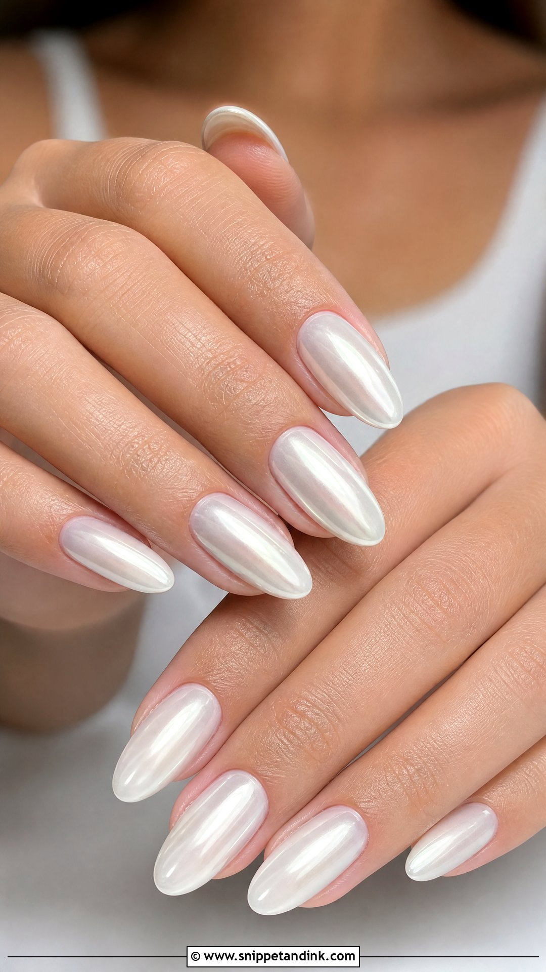 White Chrome Wedding Nails - Snippet and Ink - 25 White Wedding Nails for Bride