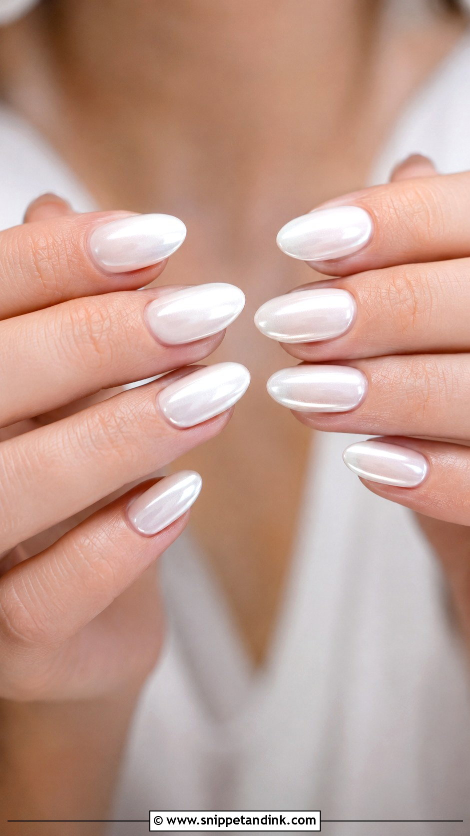 White Chrome Wedding Nails - Snippet and Ink - 30 Best Wedding Nails Brides