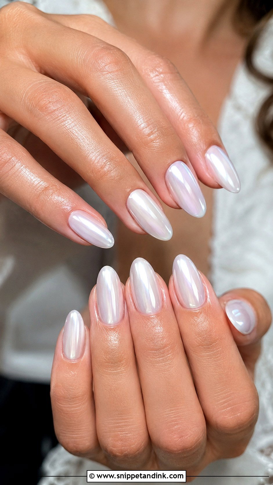 White Chrome Wedding Nails - Snippet and Ink - 30 Classic Wedding Nails