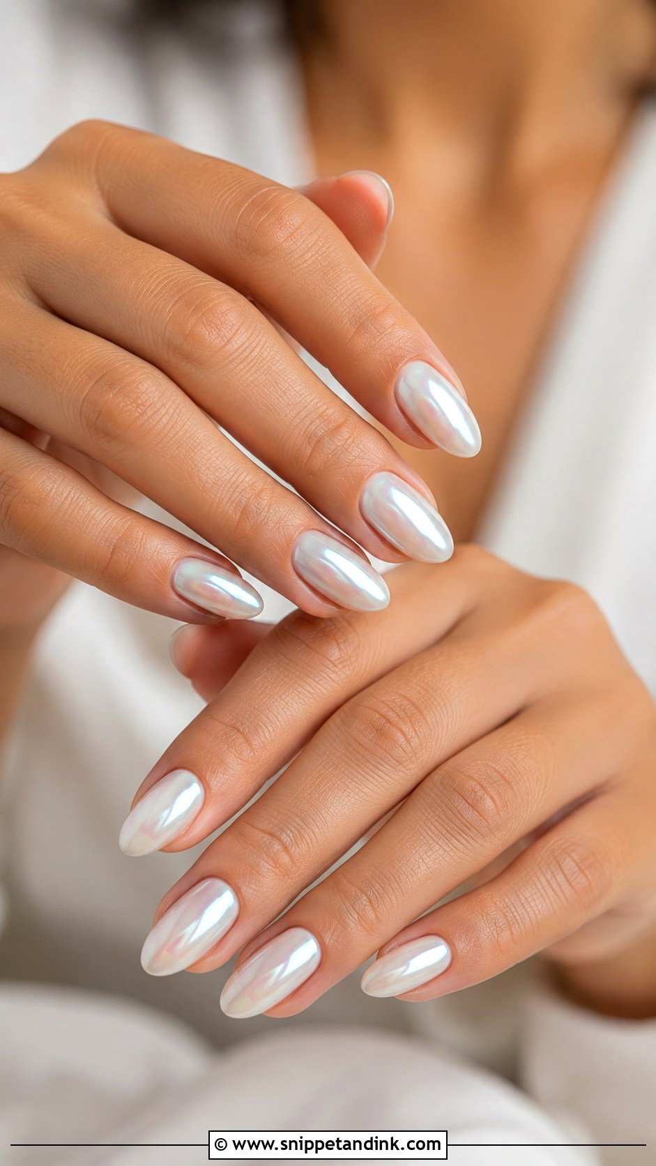 White Chrome Wedding Nails - Snippet and Ink - 20 Elegant Nails for Wedding