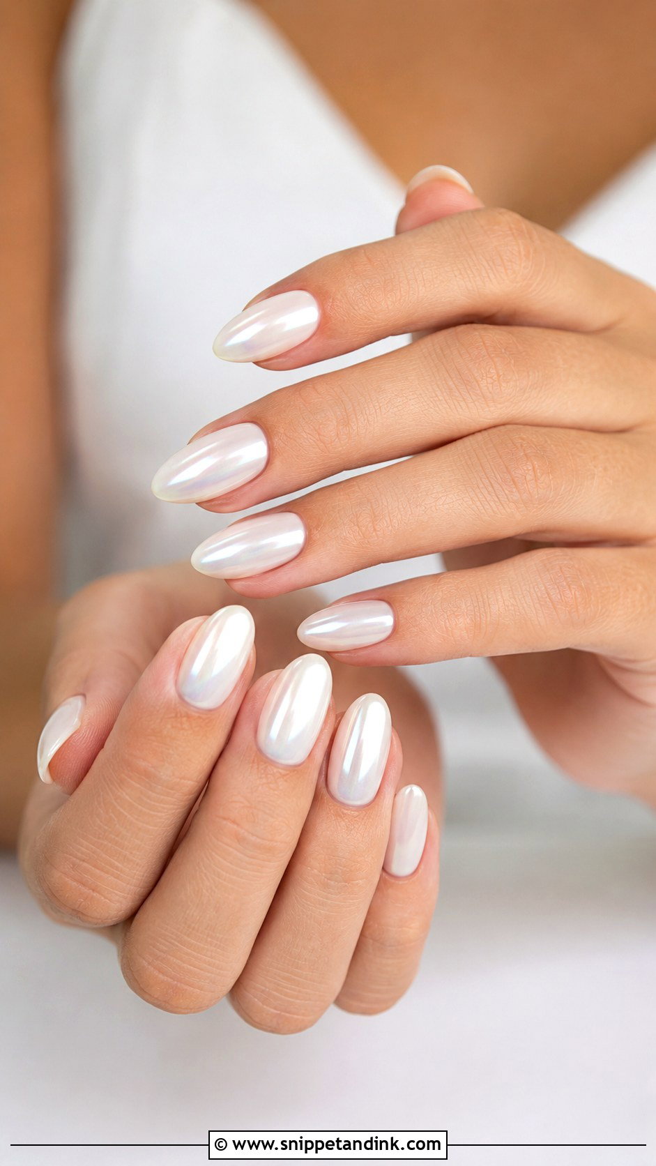 White Chrome Wedding Nails - Snippet and Ink - 30 White Wedding Nails