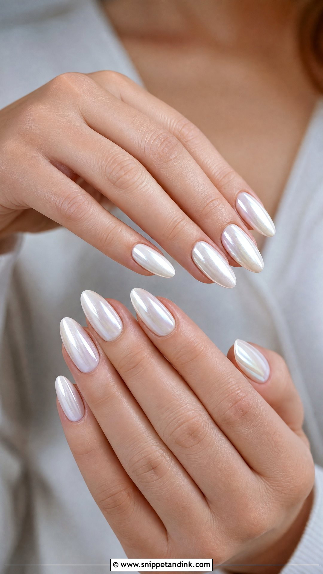 White Chrome Wedding Nails - Snippet and Ink - 35 Nail Art Wedding Ideas