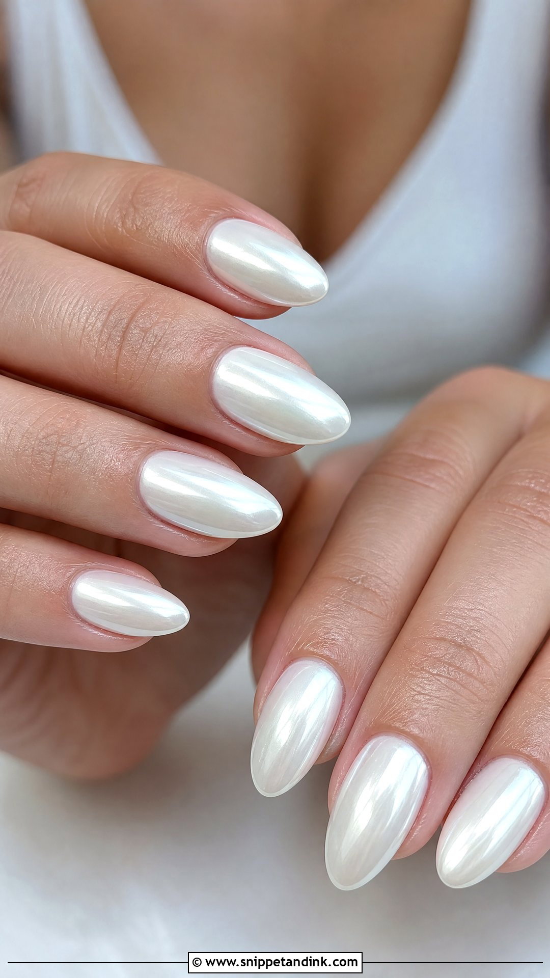 White Chrome Wedding Nails - Snippet and Ink - 35 Wedding Nails Design