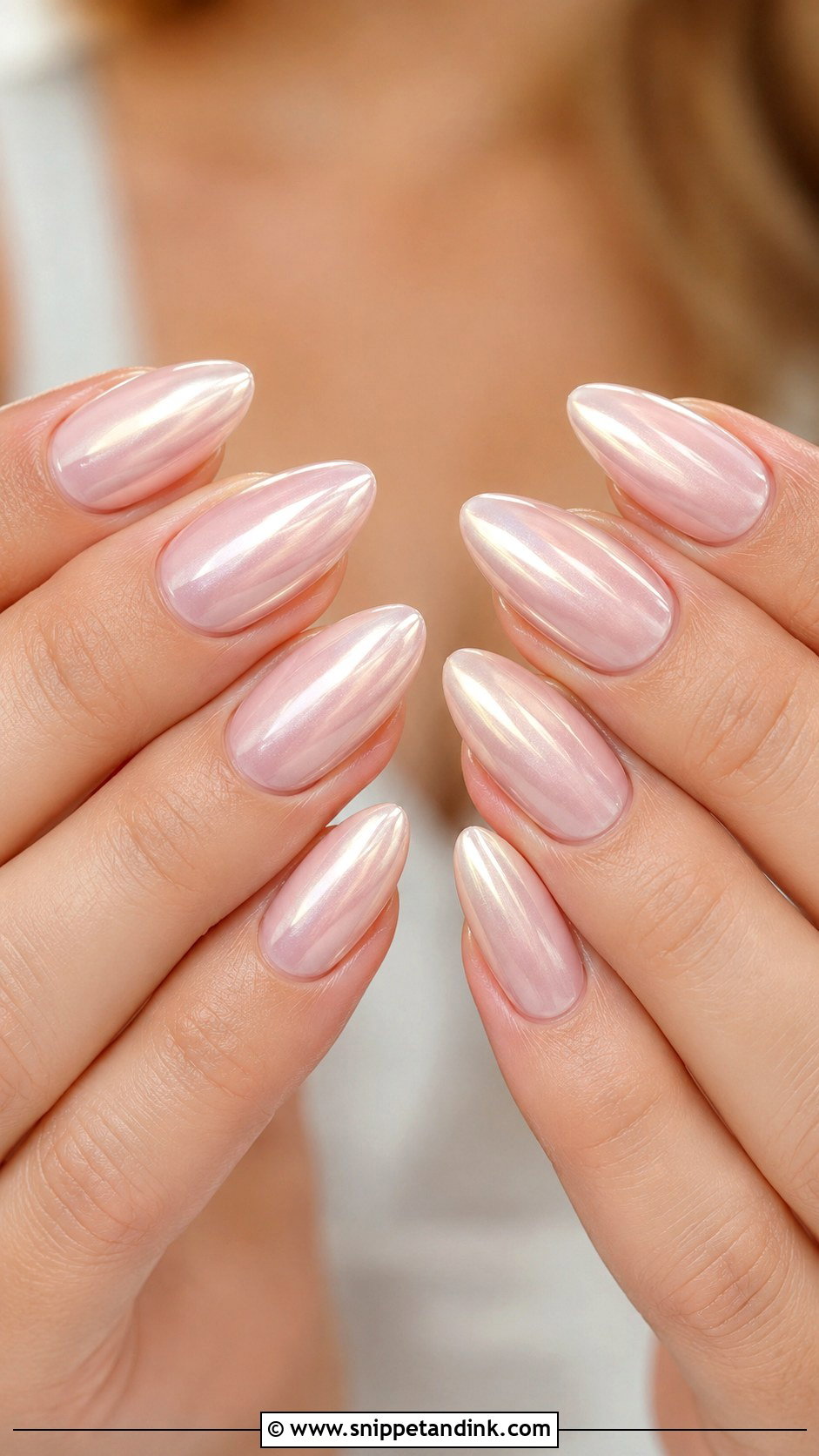 White Chrome Wedding Nails - Snippet and Ink - 20 Minimal Wedding Nails