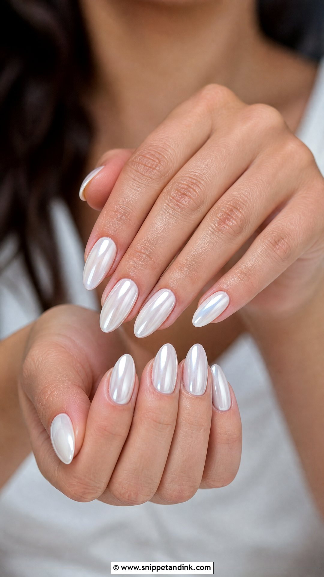 White Chrome Wedding Nails - Snippet and Ink - 35 Wedding Nails for Bride