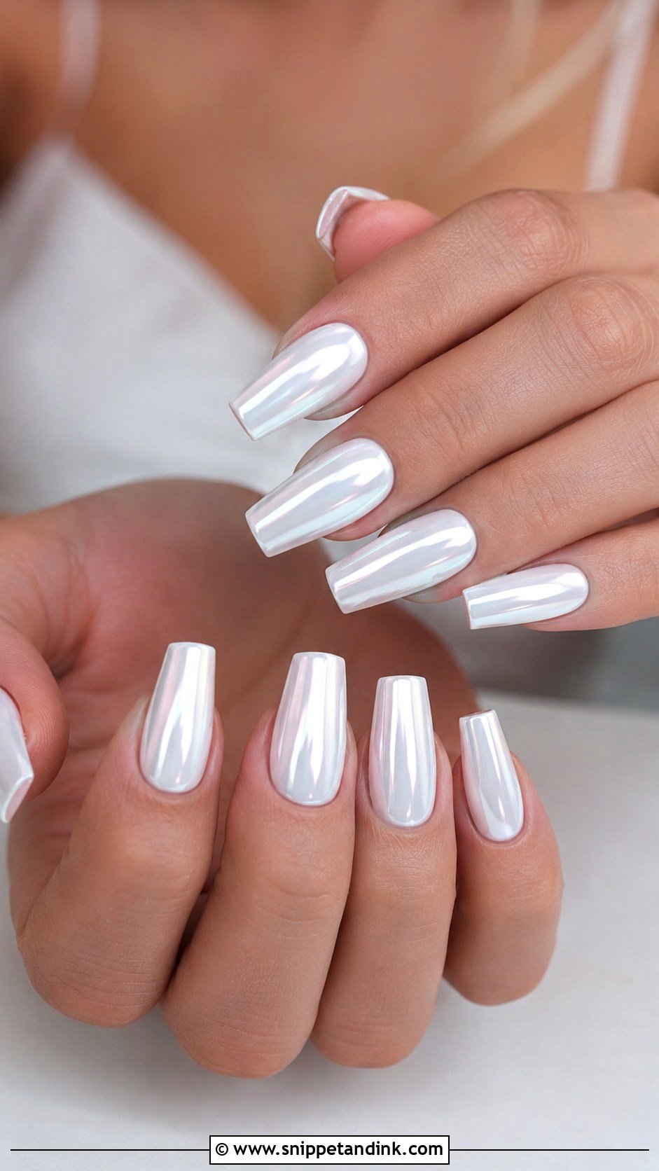 White Chrome Wedding Nails - Snippet and Ink - 20 Nails Art for Wedding