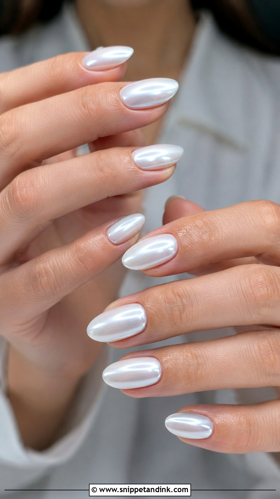 White Chrome Wedding Nails - Snippet and Ink - 20 Simple Elegant Wedding Nails