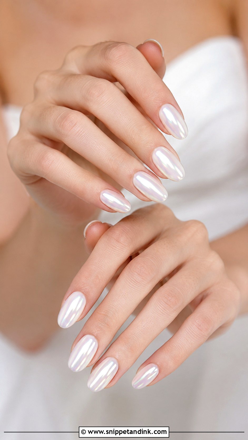 White Chrome Wedding Nails - Snippet and Ink - 20 Classic Wedding Nails for Bride