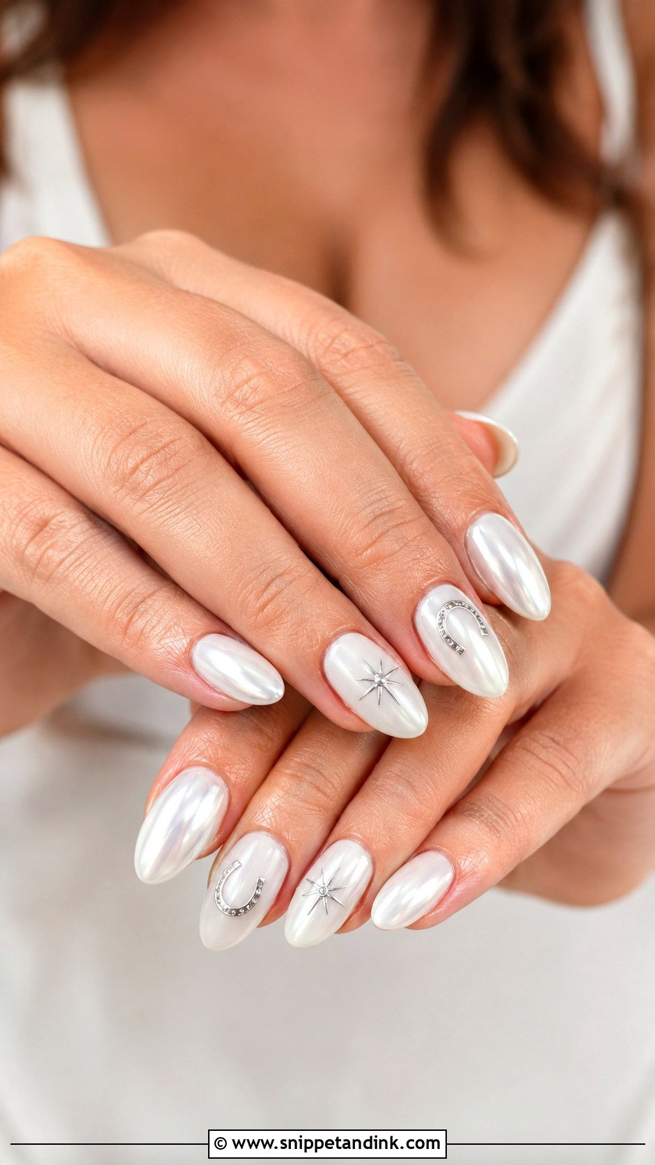 White Chrome Western Wedding Nails - Snippet and Ink - 20 Western Wedding Nails for Bride
