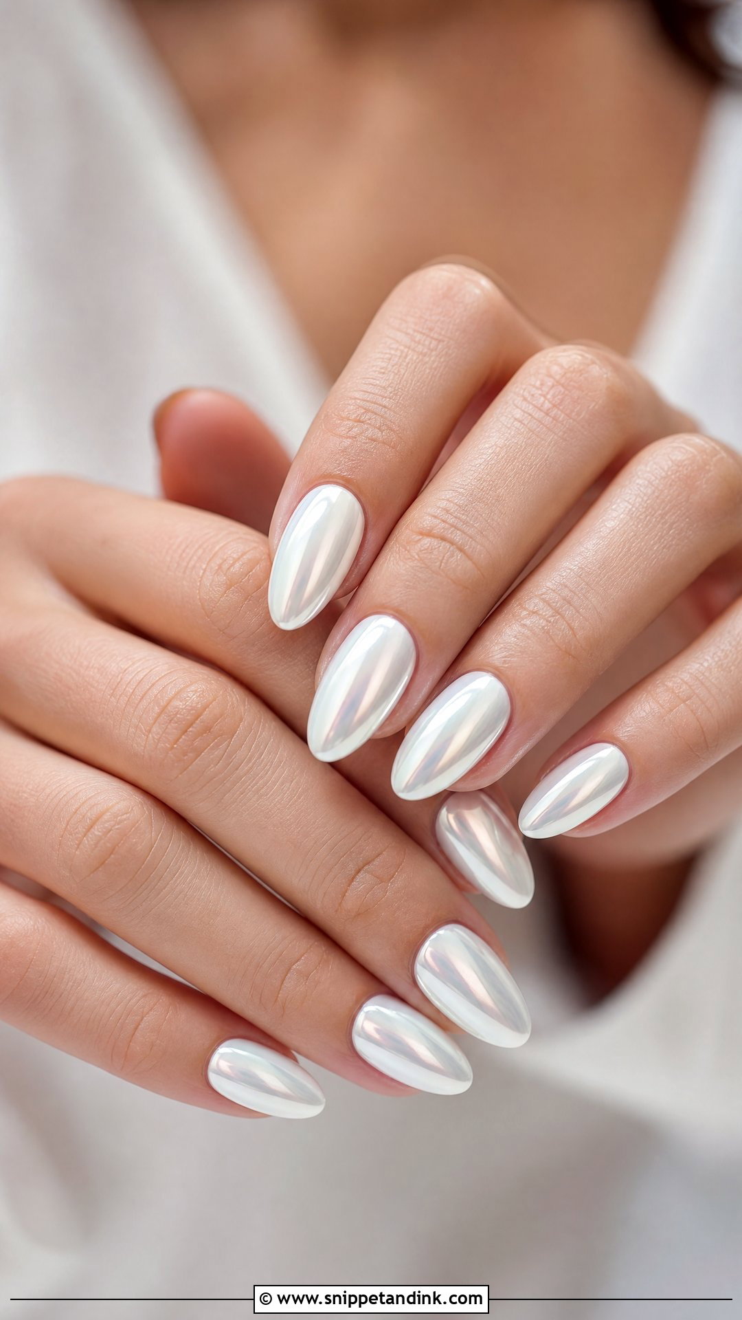 White Chrome Winter Wedding Nails - Snippet and Ink - 25 Winter Wedding Nails
