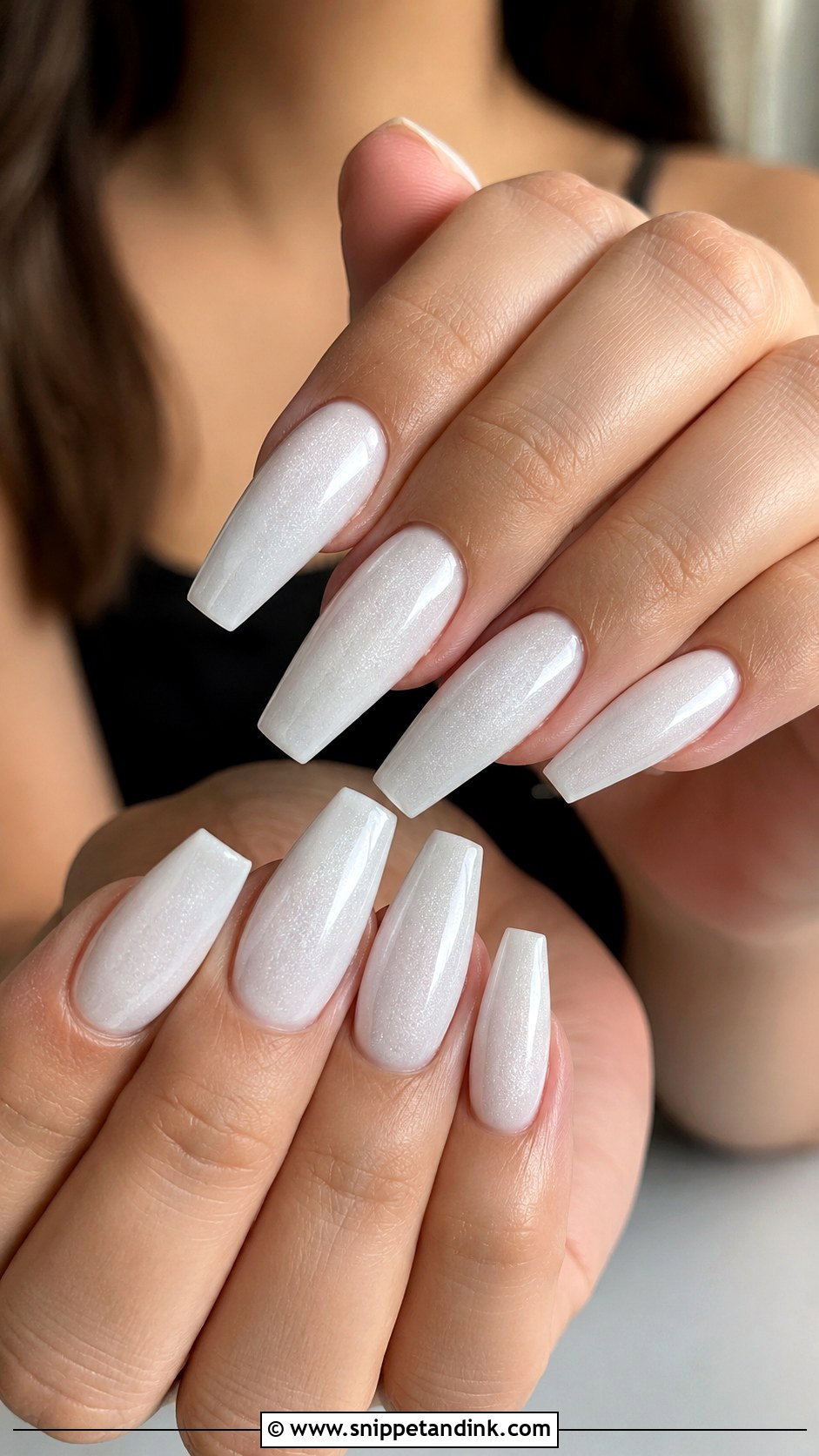 White Coffin Bridal Nails - Snippet and Ink - 20 White Bridal Wedding Nails
