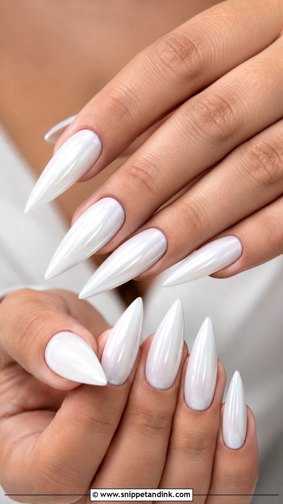 White Coffin Wedding Nails - Snippet and Ink - 30 White Wedding Nails
