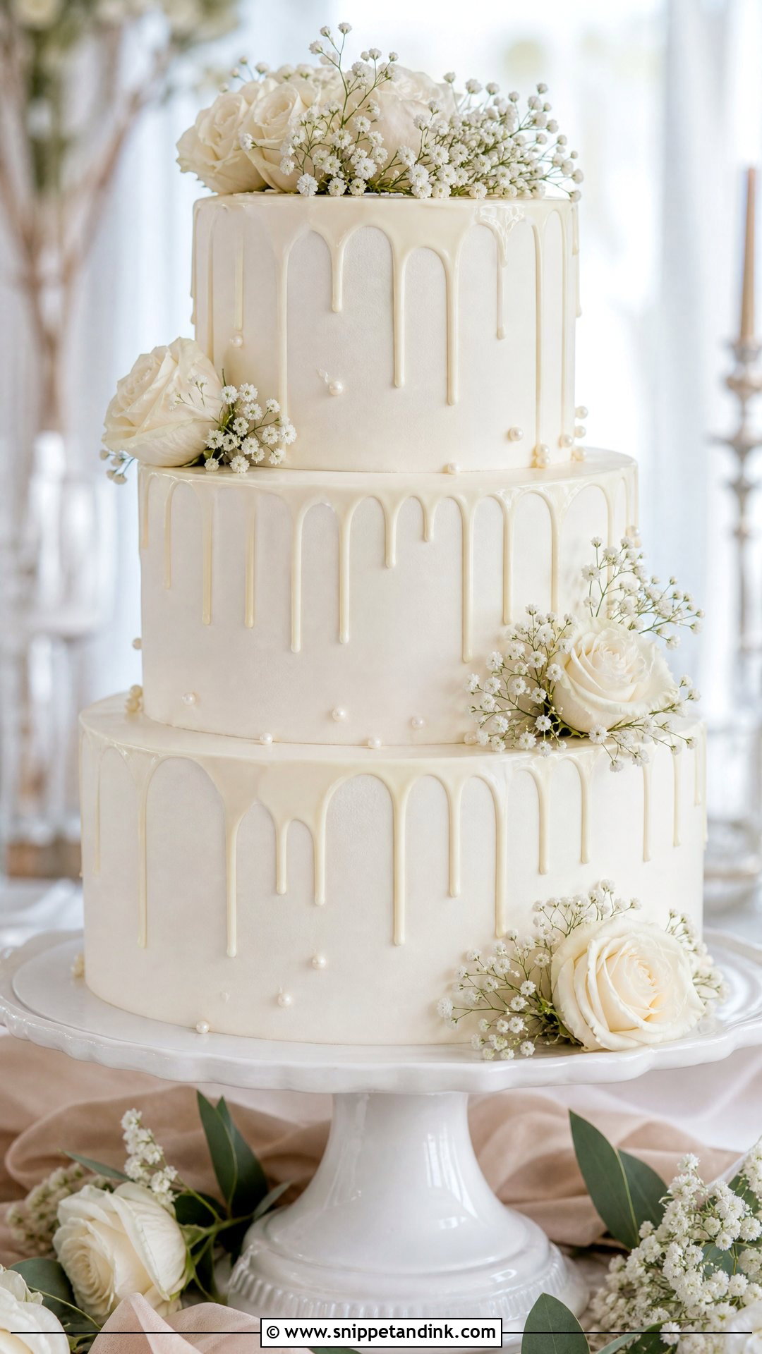 White Drip Wedding Cake - Snippet and Ink - 30 Drip Cakes for Wedding