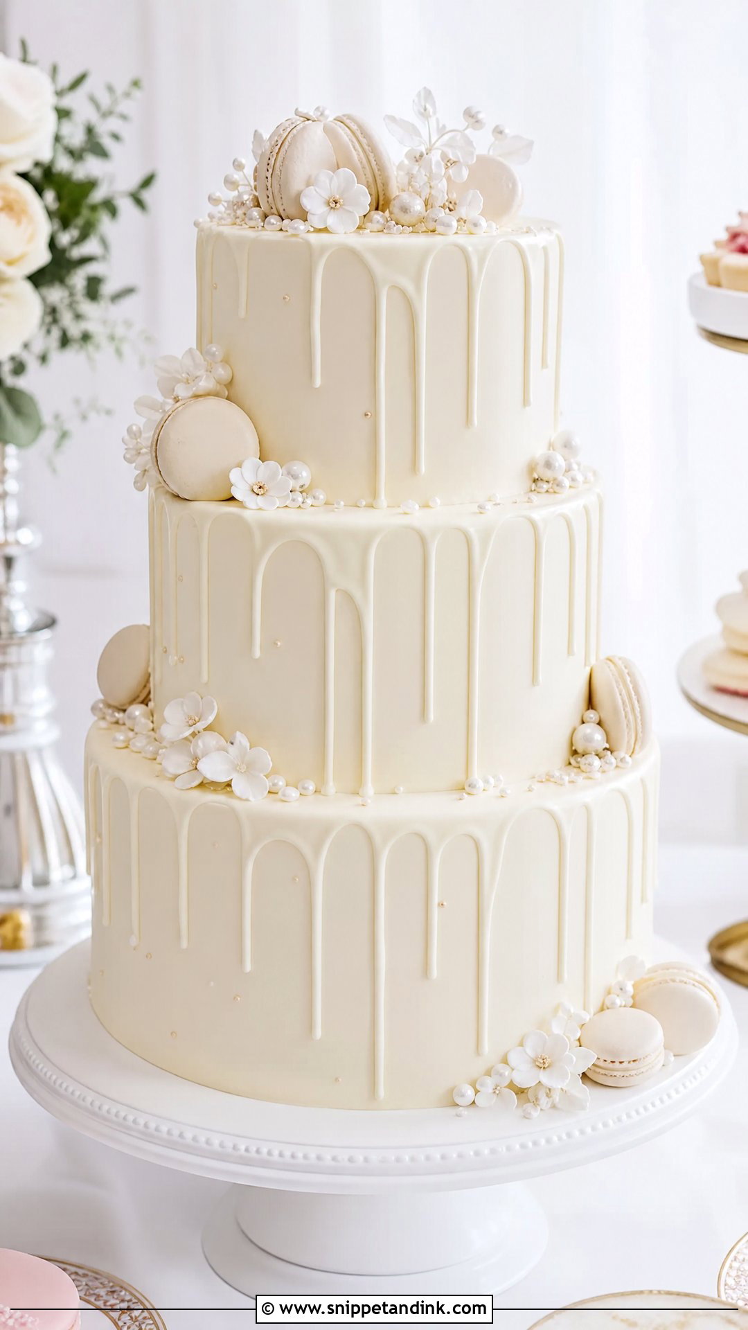 White Drip Wedding Cake - Snippet and Ink - 30 White Cakes for Wedding