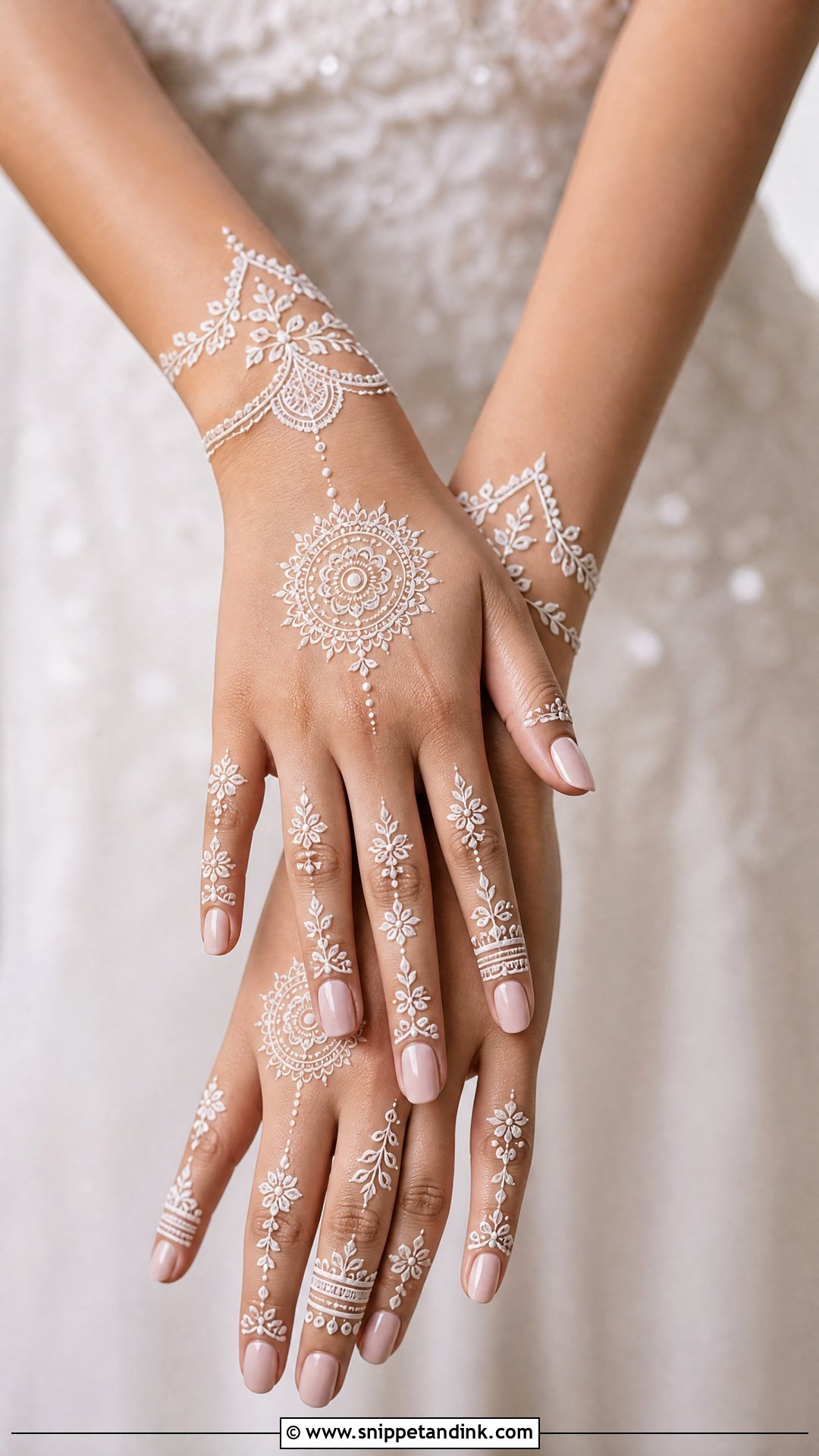 White Engagement Bridal Mehndi Design - Snippet and Ink - 25 Engagement Bridal Mehndi Designs