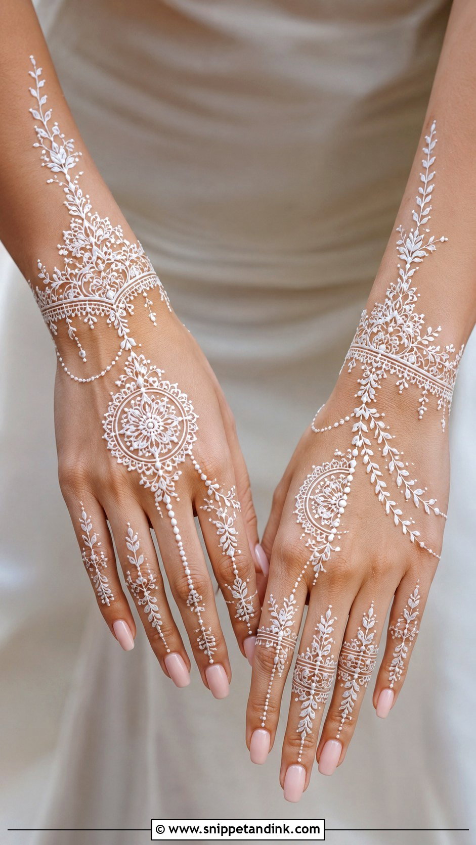 White Fancy Mehndi Design - Snippet and Ink - 35 Fancy Mehndi Designs