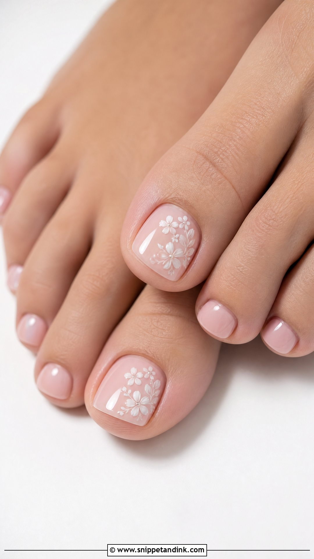 White Floral Bridal Toes - Snippet and Ink - 25 Bridal Toes Ideas