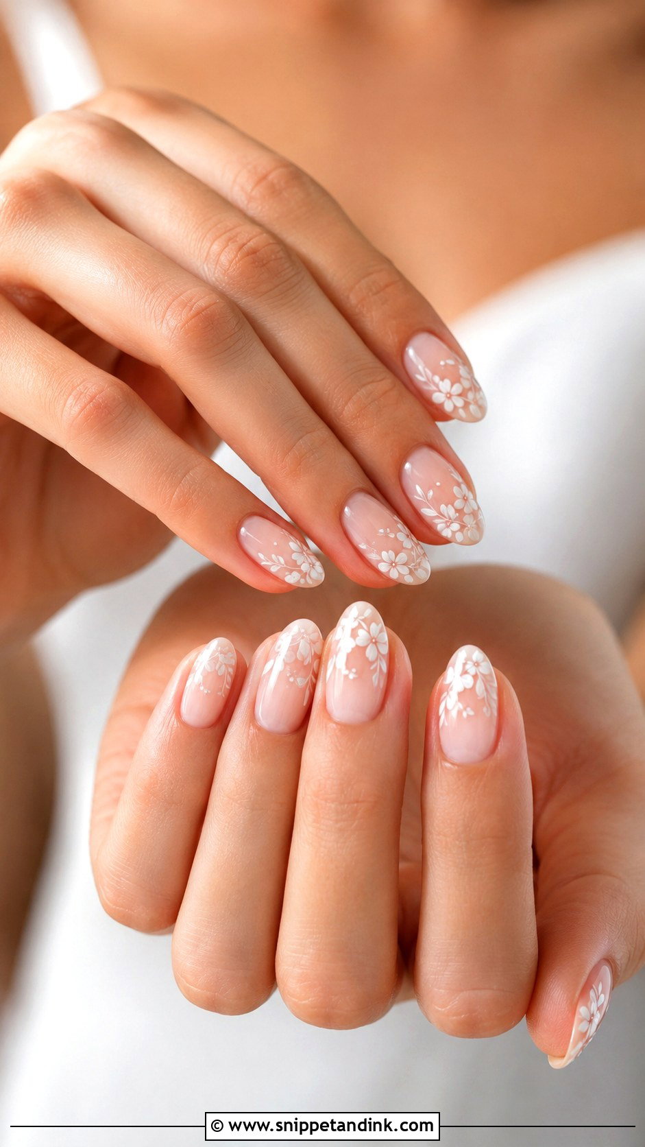 White Floral Bride Nails - Snippet and Ink - 30 Elegant Bride Nails Wedding