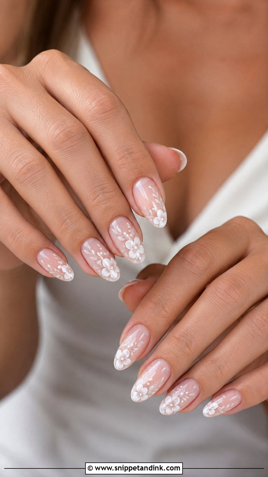 White Floral Bride Nails - Snippet and Ink - 20 White Bride Nails Wedding