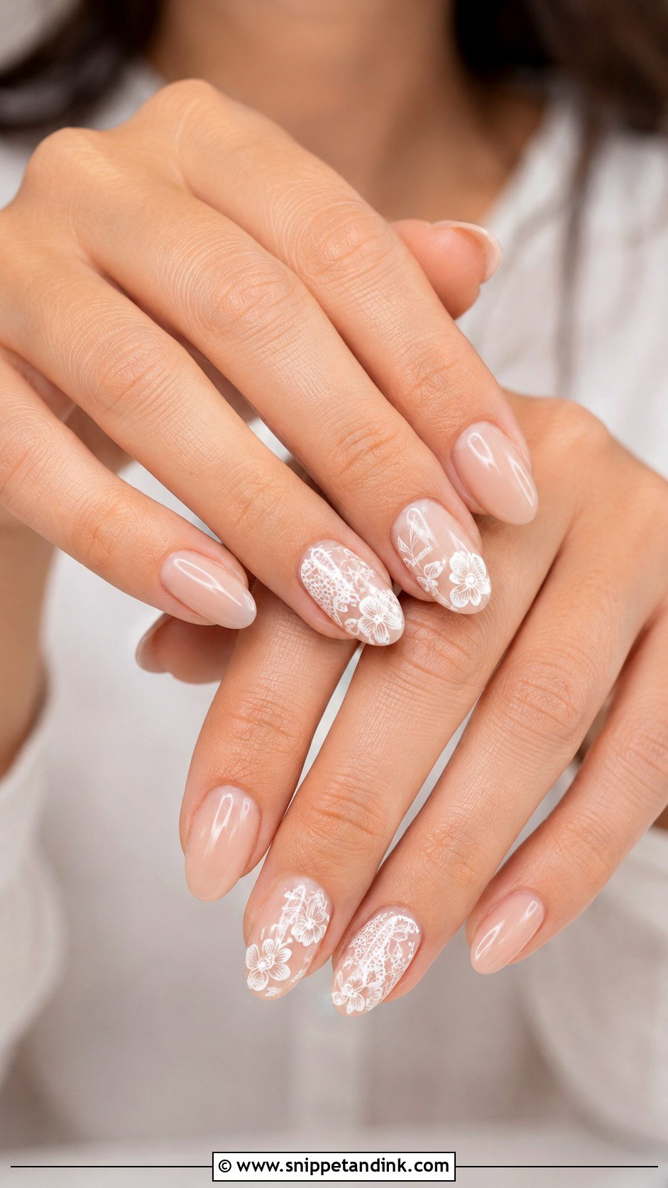White Floral Fall Wedding Nails - Snippet and Ink - 20 Fall Nails for Wedding