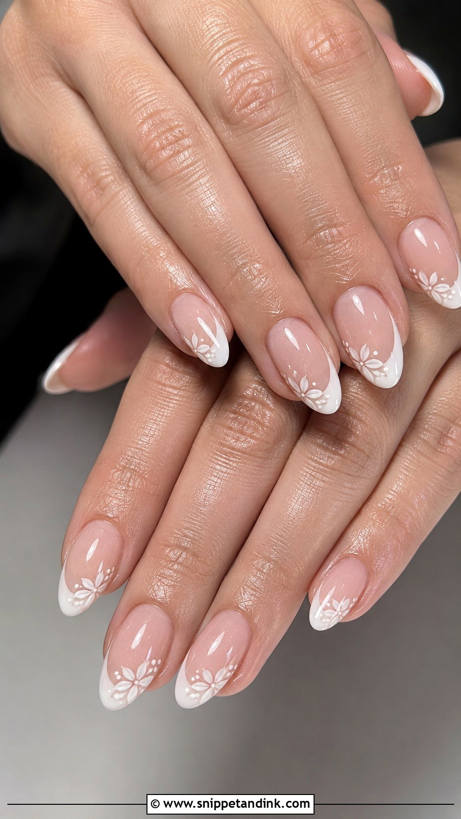 White Floral French Bridal Nails - Snippet and Ink - 20 Nail Art for Bridal Ideas