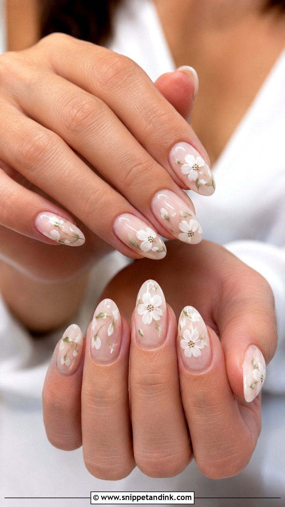 White Floral Spring Wedding Guest Nails - Snippet and Ink - 20 Spring Wedding Guest Nails