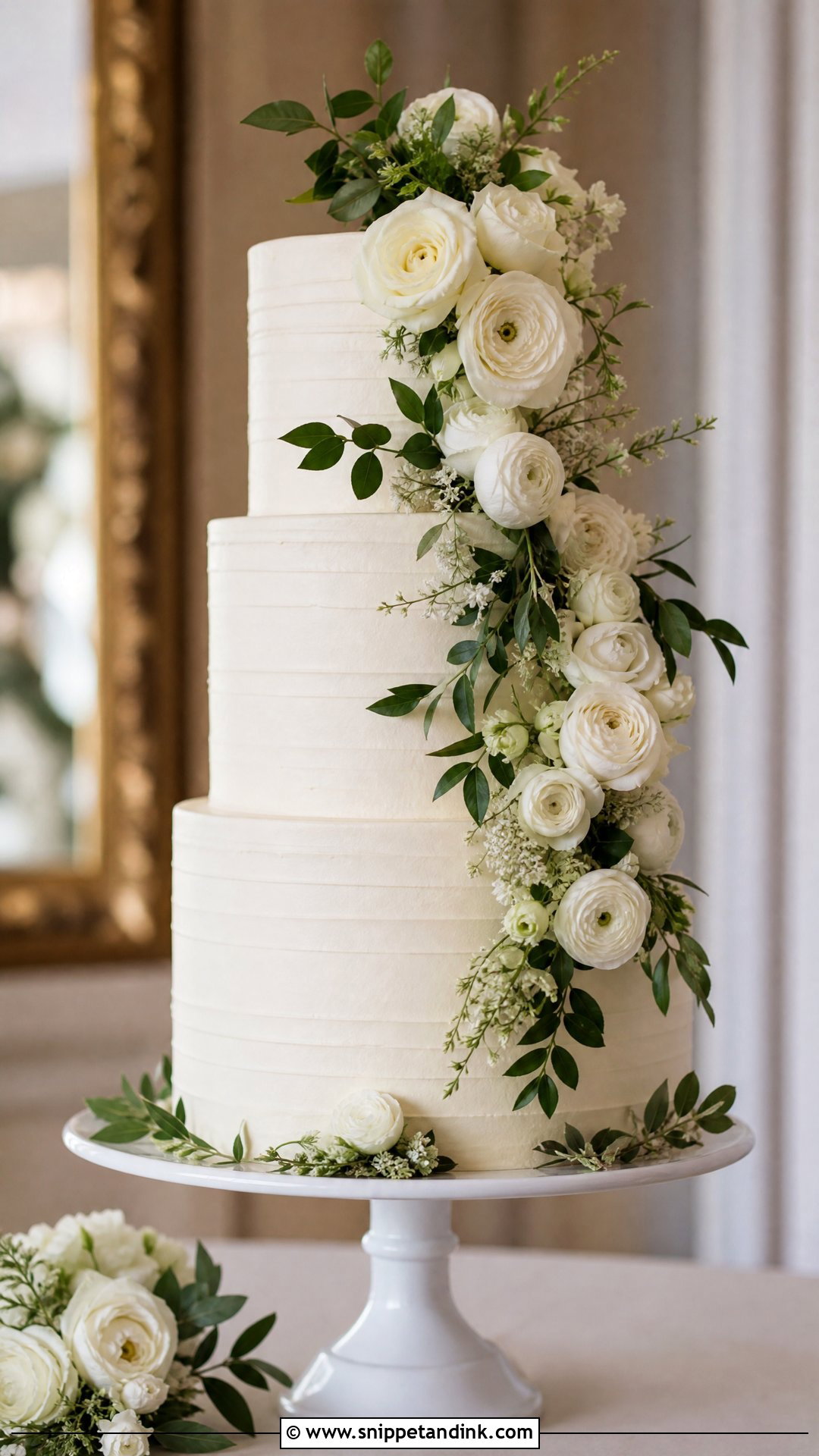 White Floral Wedding Cake - Snippet and Ink - 30 White Cakes for Wedding